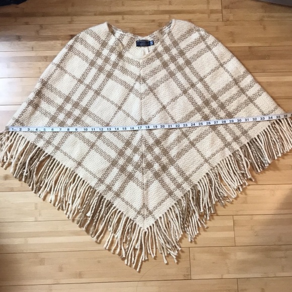 Burberry Plaid Fringe Cashmere Wool Poncho - Picture 4 of 7